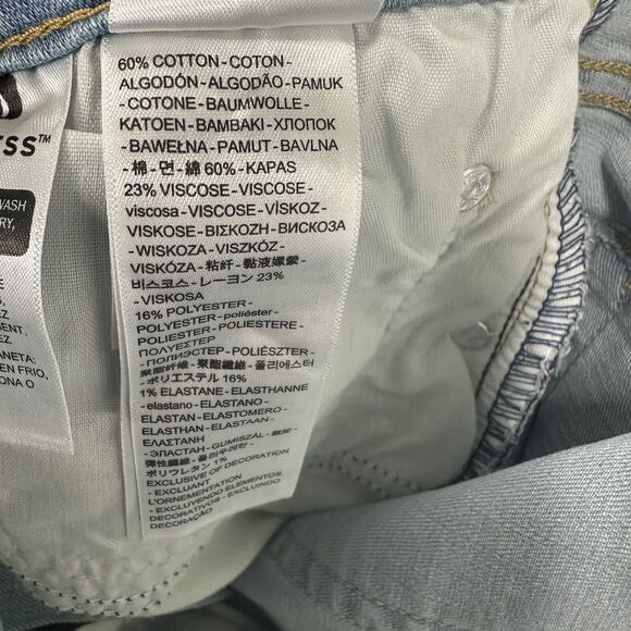 Levis 726 Jeans Women Size 33 Flared Bell Bottoms Stretch‎ Blue Denim Distressed - Picture 12 of 13